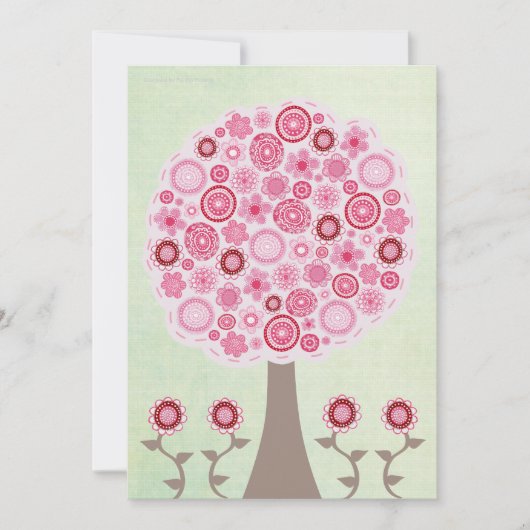 30e anniversaire Designer Pink Tree Invitation (Devant)