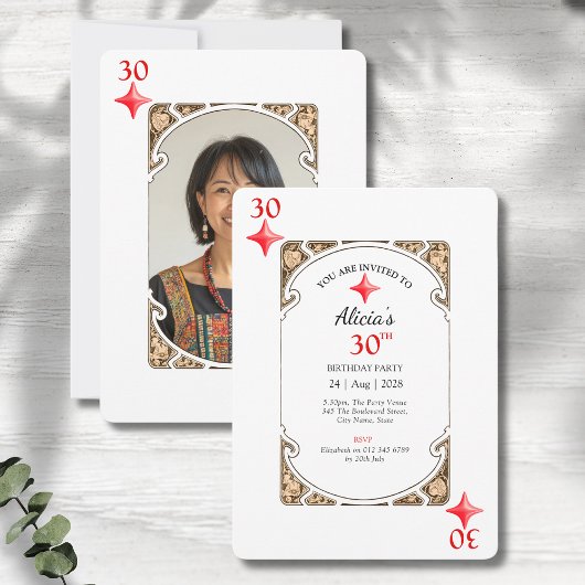 30e anniversaire Diamond Playing Card Invitation