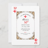 30e anniversaire Diamond Playing Card Invitation (Devant)