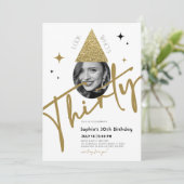 30e anniversaire d'or Invitation avec photo (Debout devant)