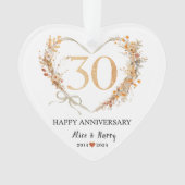 30e anniversaire du Mariage Gold Hearts Couple Pho (devant)