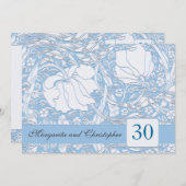 30e anniversaire du mariage invitations bleu clair (Devant / Derrière)