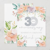 30e anniversaire du Mariage Merci floral (Devant / Derrière)