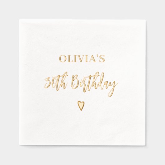 30e anniversaire Elégant Coeur Moderne Or (Recto)