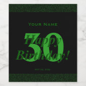 30e anniversaire Étiquette de vin personnalisé (Étiquettes simples)