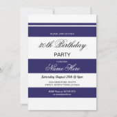 30e Anniversaire Fête Bande Marine & Invitation bl (Devant)