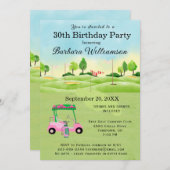 30e Anniversaire Fête Lady Golfer Thème Invitation (Devant / Derrière)