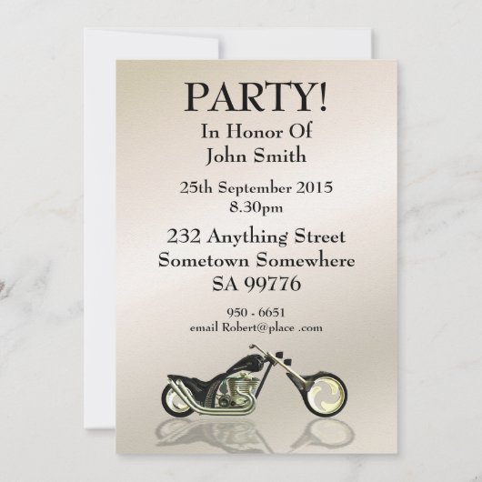 30e anniversaire Flaming moto party invitation (Dos)