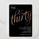 30e anniversaire Foil Invitation<br><div class="desc">Conception d'invitation à la fête du 30e anniversaire.</div>