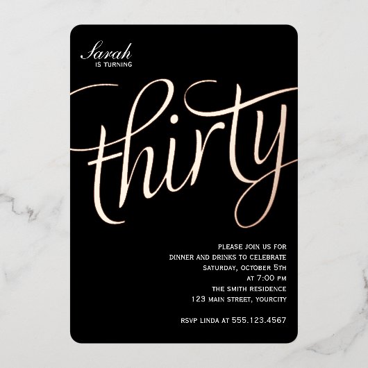 30e anniversaire Foil Invitation (Recto)