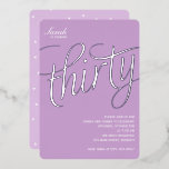 30e anniversaire Foil Invitation<br><div class="desc">Conception d'invitation à la fête du 30e anniversaire.</div>