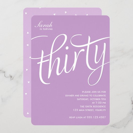 30e anniversaire Foil Invitation (Recto/Verso)