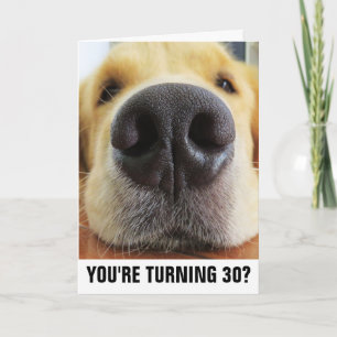 30E ANNIVERSAIRE FUNNY CHIEN CARTES DE RECONNAISSA