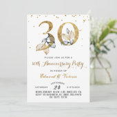 30e anniversaire Gold Floral Invitation (Debout devant)