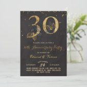 30e anniversaire Gold Floral Invitation (Debout devant)