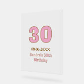 30e anniversaire gras rose nom date simple mi (Angle)