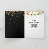 30e anniversaire Humour sur carte noire (Intérieur)