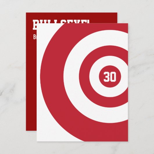 30e anniversaire - Invitation à Bullseye cible (Devant / Derrière)
