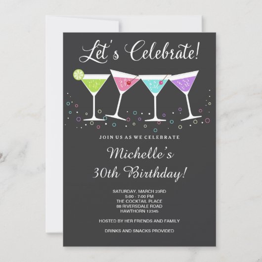 30e anniversaire Invitation / Adulte Invitation d' (Devant)