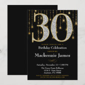30e anniversaire Invitation Black Gold Diamonds Ad (Devant / Derrière)