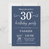 30e anniversaire Invitation Bleu (Devant)
