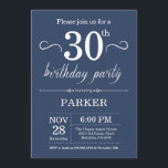 30e anniversaire Invitation Blue<br><div class="desc">30e anniversaire Invitation avec Arrière - plan bleu. Anniversaire adulte. Hommes ou femmes Anniversaire Invitation. 13e 15e 16e 18e 20e 21e 30e 40e 50e 60e 70e 80e 90e 100e, n'importe quel âge. Pour plus de personnalisation, cliquez sur le bouton "Customiser" et utilisez notre outil de conception pour modifier ce modèle....</div>