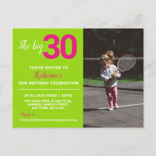 30e anniversaire Invitation Carte photo Lime