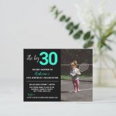 30e anniversaire Invitation Carte photo Noir (Debout devant)