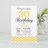 30e anniversaire Invitation Chevron Jaune (Debout devant)