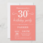 30e anniversaire Invitation Coral (Devant)