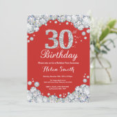 30e anniversaire Invitation Diamant rouge et argen (Debout devant)