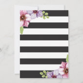 30e anniversaire Invitation Femmes. Or floral noir (Dos)