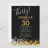 30e anniversaire Invitation Gold Confetti 30e anni (Devant)