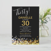 30e anniversaire Invitation Gold Confetti 30e anni (Debout devant)