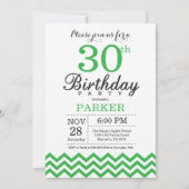30e anniversaire Invitation Green Chevron (Devant)