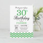 30e anniversaire Invitation Green Chevron (Debout devant)
