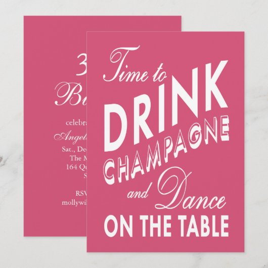 30e anniversaire Invitation Heure de boire du Cham (Devant / Derrière)