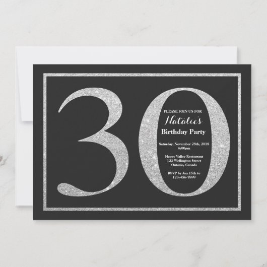 30e anniversaire Invitation Parties scintillant d' (Devant)