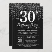 30e anniversaire Invitation Parties scintillant d' (Devant / Derrière)