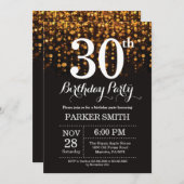 30e anniversaire Invitation Parties scintillant d' (Devant / Derrière)