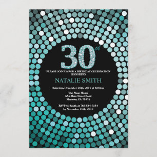 30e anniversaire Invitation Parties scintillant no