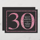 30e anniversaire Invitation Parties scintillant ro (Devant / Derrière)