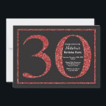 30e anniversaire Invitation Parties scintillant ro<br><div class="desc">Invitation du 30e anniversaire. Parties scintillant noire et rouge Invitation de fête d'anniversaire avec Arrière - plan Chalkboard. Anniversaire surprenant. Anniversaire adulte. Fête Anniversaire Bash pour hommes ou femmes. Pour plus de personnalisation,  cliquez sur le bouton "Customiser" et utilisez notre outil de conception pour modifier ce modèle.</div>