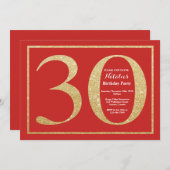 30e anniversaire Invitation Parties scintillant ro (Devant / Derrière)