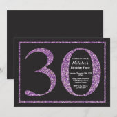30e anniversaire Invitation Parties scintillant vi (Devant / Derrière)