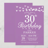 30e anniversaire Invitation Purple Lavender (Devant / Derrière)