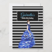 30e anniversaire Invitation Robe bleu mousseux (Dos)