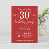 30e anniversaire Invitation rouge (Debout devant)