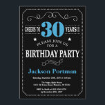 30e anniversaire Invitation Tableau noir et bleu<br><div class="desc">30e anniversaire Invitation Typographie bleue et noire. Tableau de bord. Arrière - plan noir et blanc. Anniversaire adulte. Hommes ou femmes, anniversaire. Enfants Garçon ou fille Ado Anniversaire adolescente Invitation . 13e 15e 16e 18e 20e 21e 30e 40e 50e 60e 70e 80e 90e 100e. N'Importe Quel Âge. Pour plus de...</div>