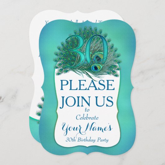 30e anniversaire Invitations (Devant / Derrière)